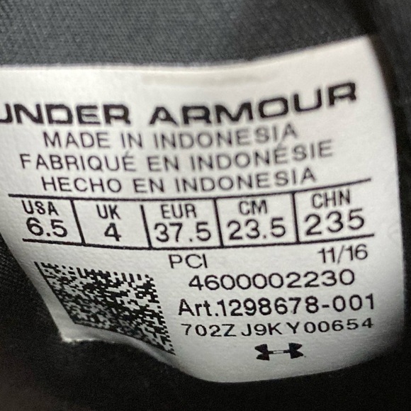 Under Armour Womens Cinch Drift 2 Black Athletic Sneaker Shoes - Size US 6.5 - Picture 11 of 11